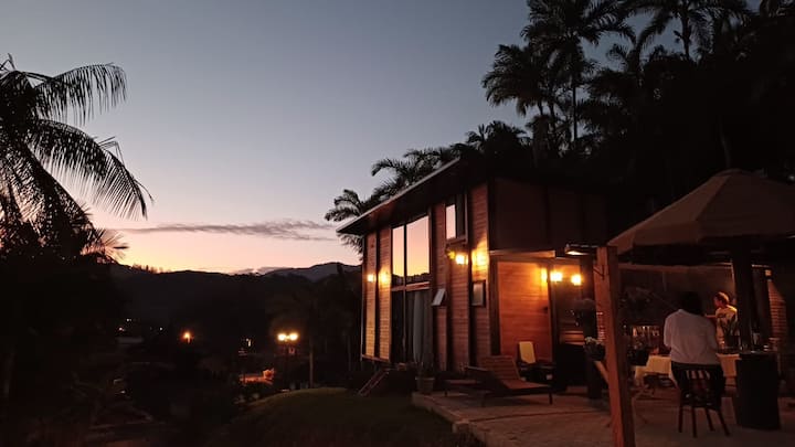 Pôr do sol visto da Cabana Angillyn em Pomerode